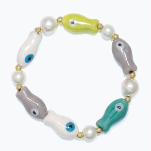 Ceramic Whimsical  Fish Bracelet