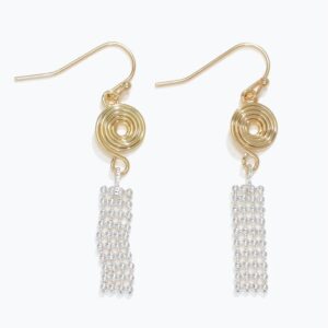 Delicate Wire Coil and Malleable Lattice Earrings