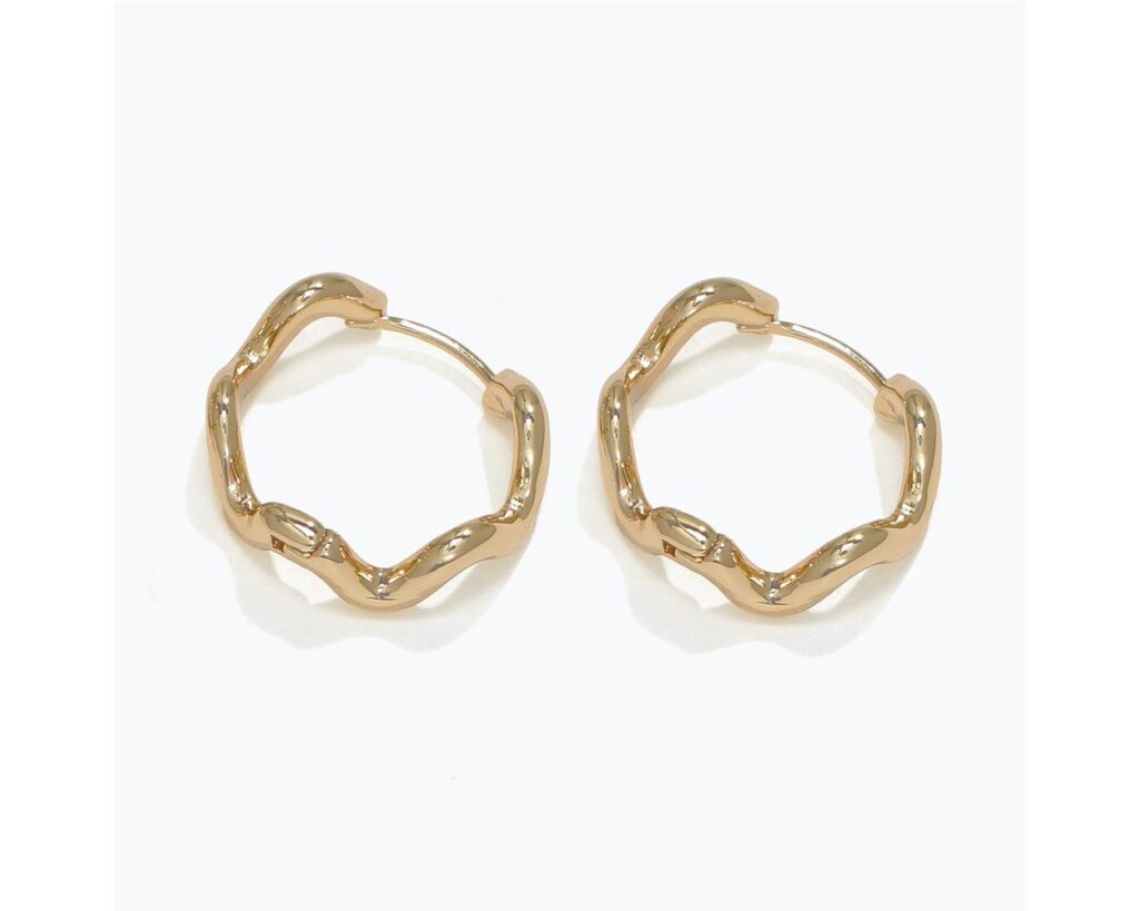 Wavy Gold Hoops
