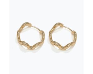 Wavy Gold Hoops