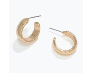 Polished Gold Post Hoops