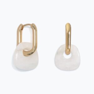 Gold Higgies with White Quartz Charms