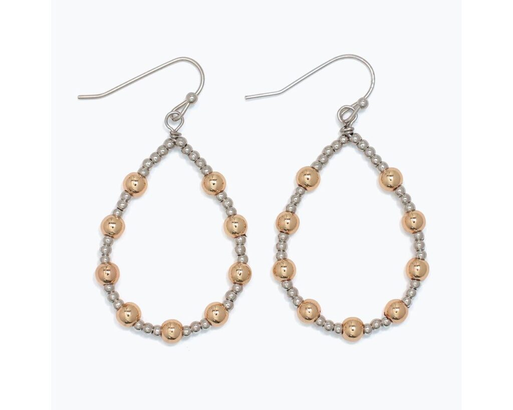 Open Teardrops with Two-Tone Beads