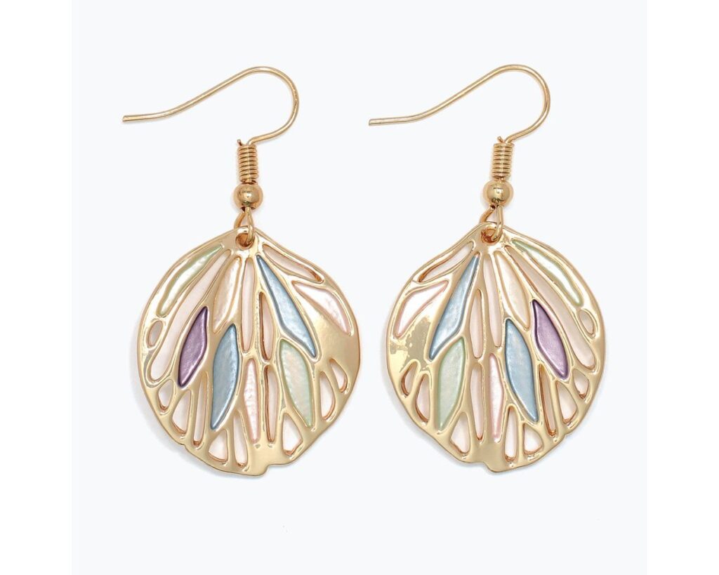 Gold Cut Outs with Pretty Pastel Earrings