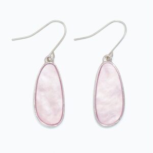 Silver With Pink Genuine Shell Inlay Earrings