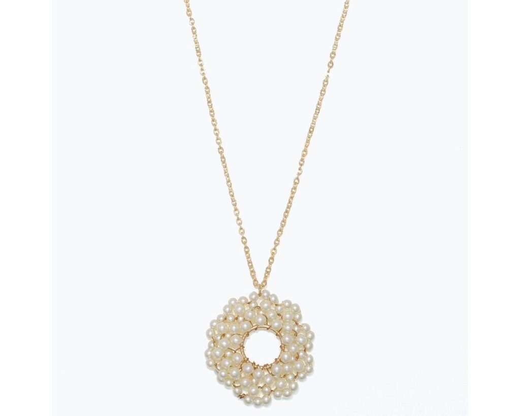 Weaved Pearl Pendant Necklace
