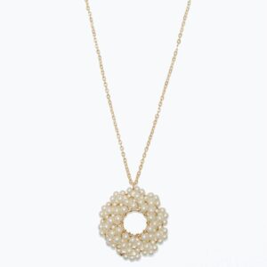 Weaved Pearl Pendant Necklace