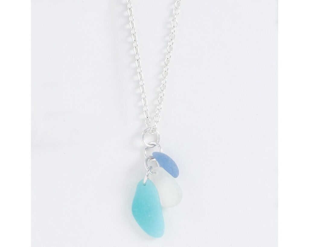 Shades Of Sea Glass Cluster Necklace