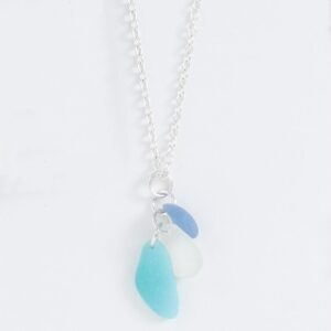 Shades Of Sea Glass Cluster Necklace