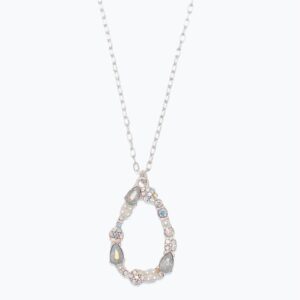 AB Crystal and Pearl Teardrop Nekclace