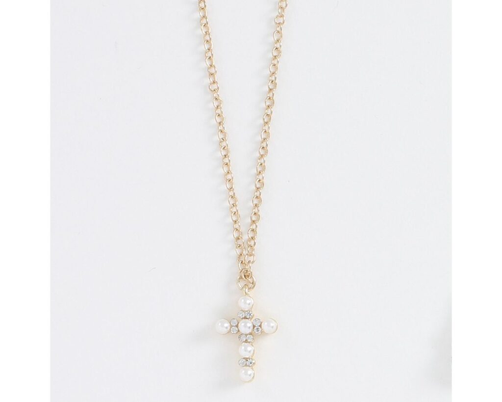 Cross with Pearls and Crystals