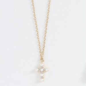 Cross with Pearls and Crystals