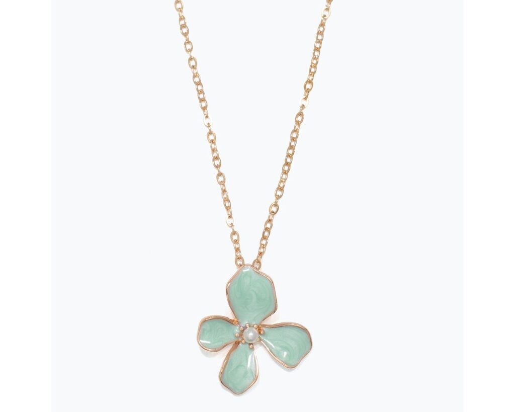 Mint Flower Necklace