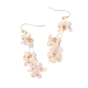 Delicate Flower Cluster Drop Earrings
