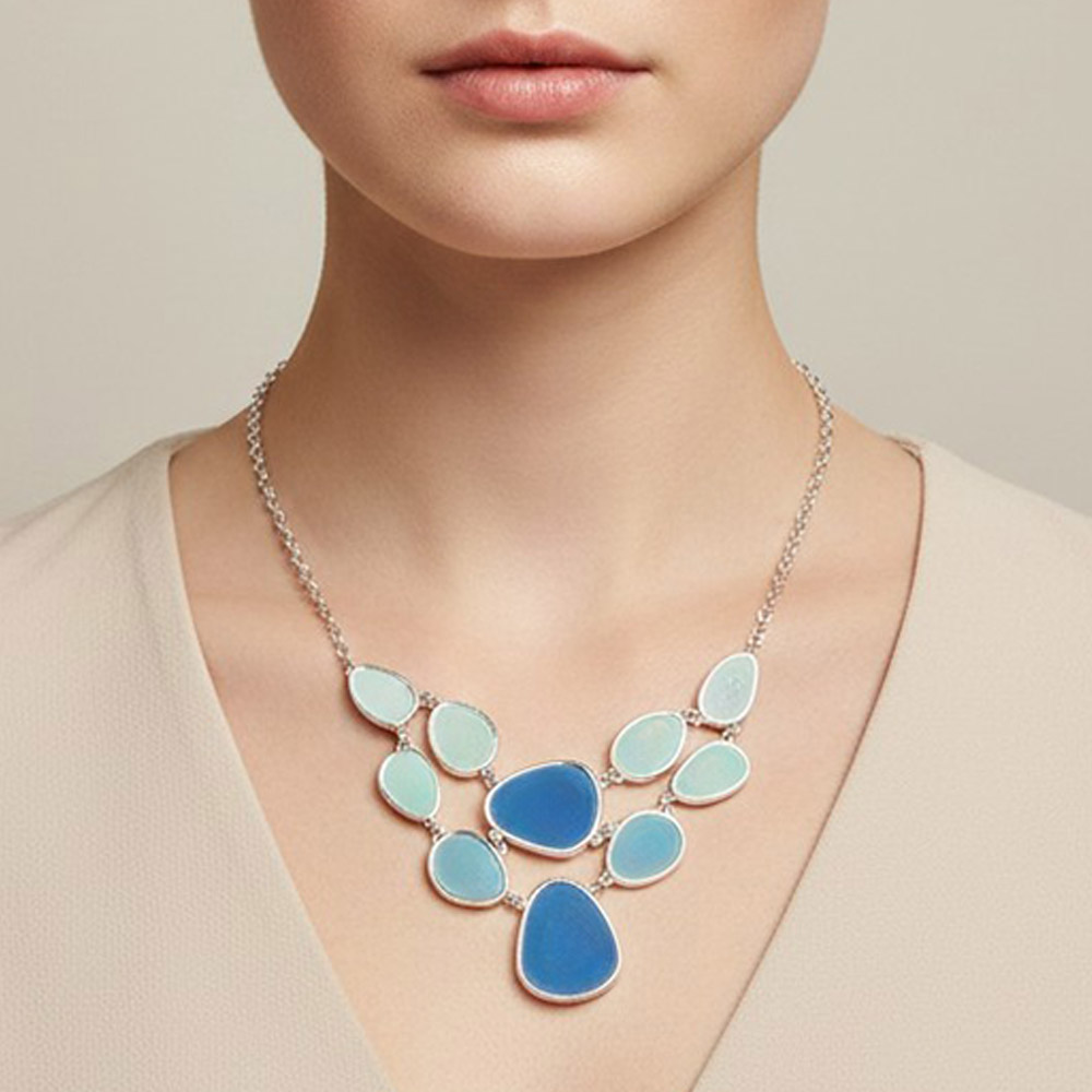 Sea Glass Bib Necklace - Image 2