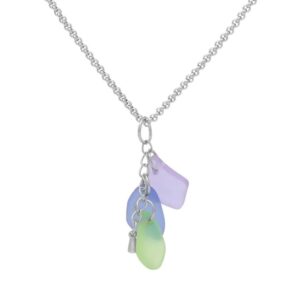 Sea Glass Cluster Necklace Periwinkle