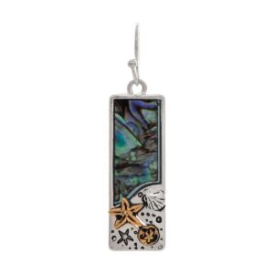 Starfish Abalone Shell Mosaic Bar Earring