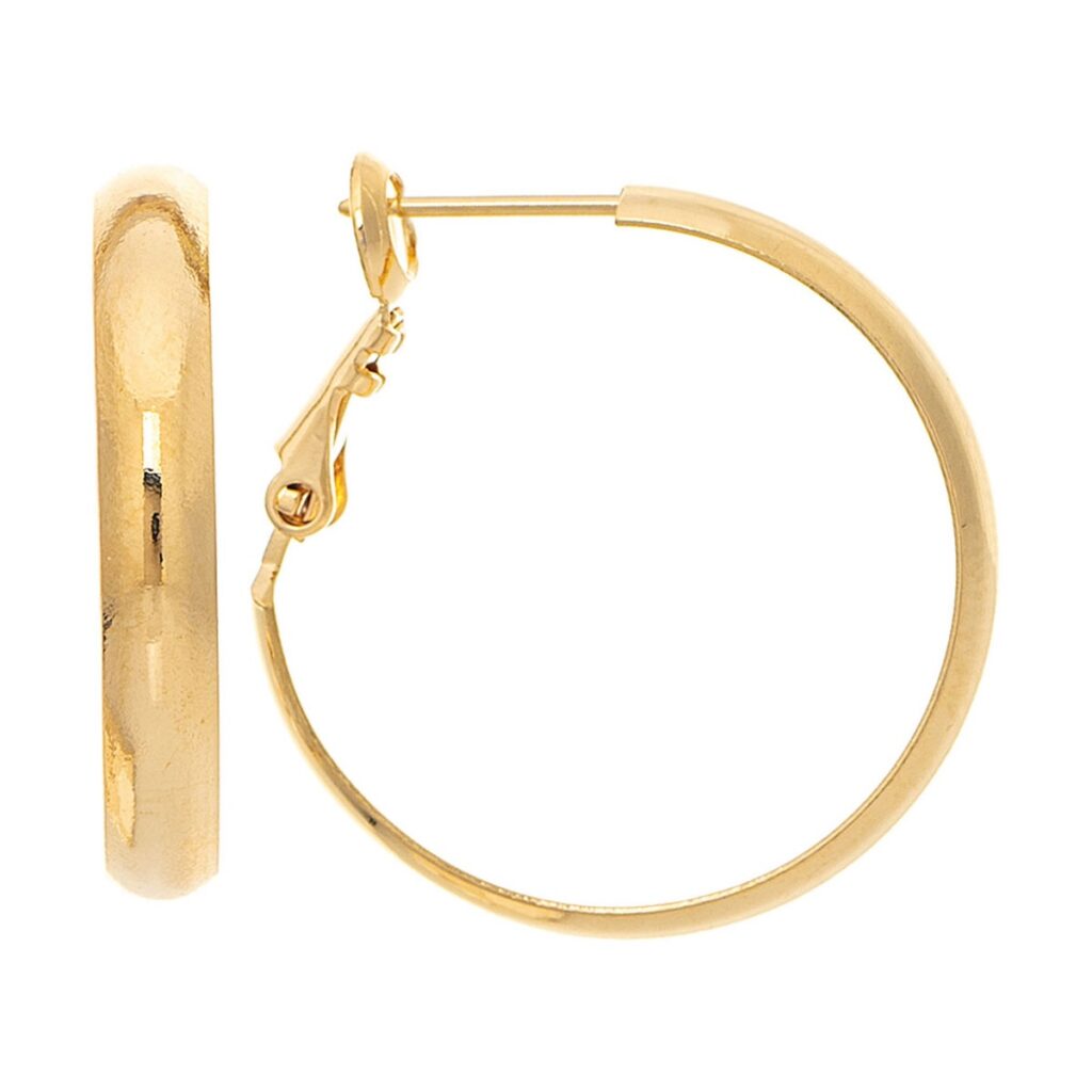 Silver Half Round Hoop Earrings