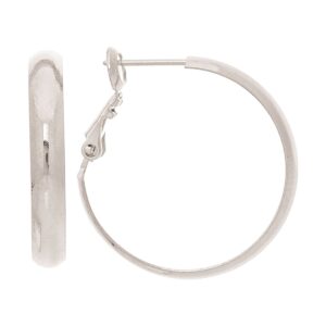 Silver Half Round Hoop Earrings
