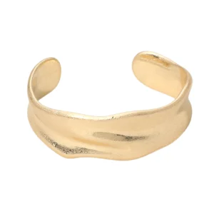 Gold Textured Metal Cuff Bracelet