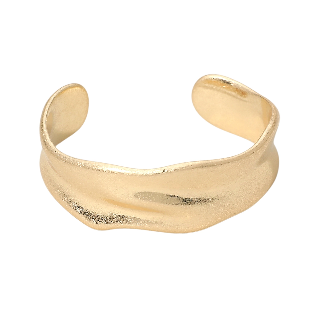 Gold Textured Metal Cuff Bracelet