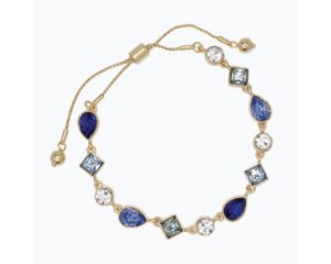 Linked Blue and Aqua Crystal Bracelet