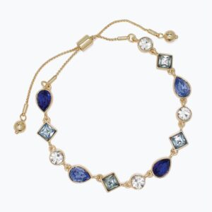Linked Blue and Aqua Crystal Bracelet
