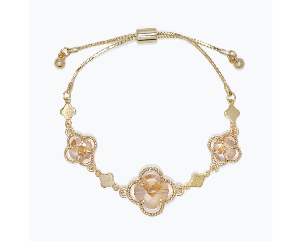 Champagne Crystal Clover Bracelet
