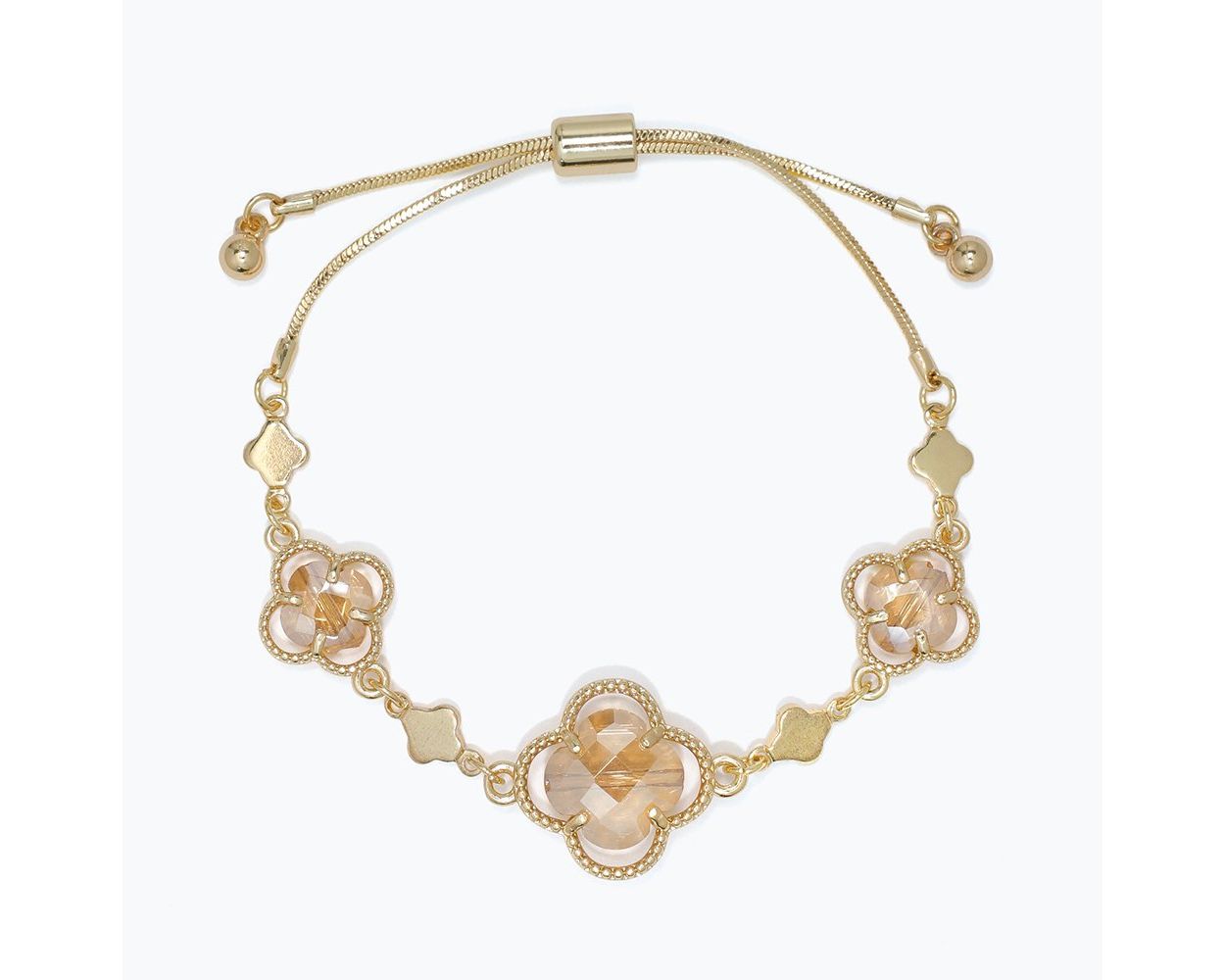 Champagne Crystal Clover Bracelet