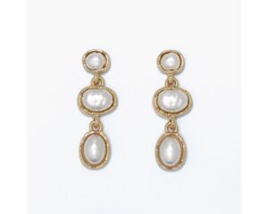 Pearl Drops in Organic Gold Shapes