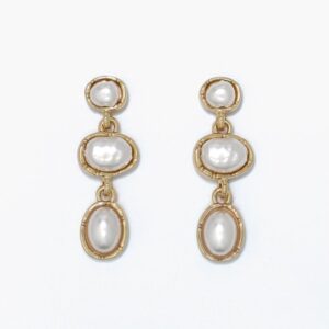 Pearl Drops in Organic Gold Shapes