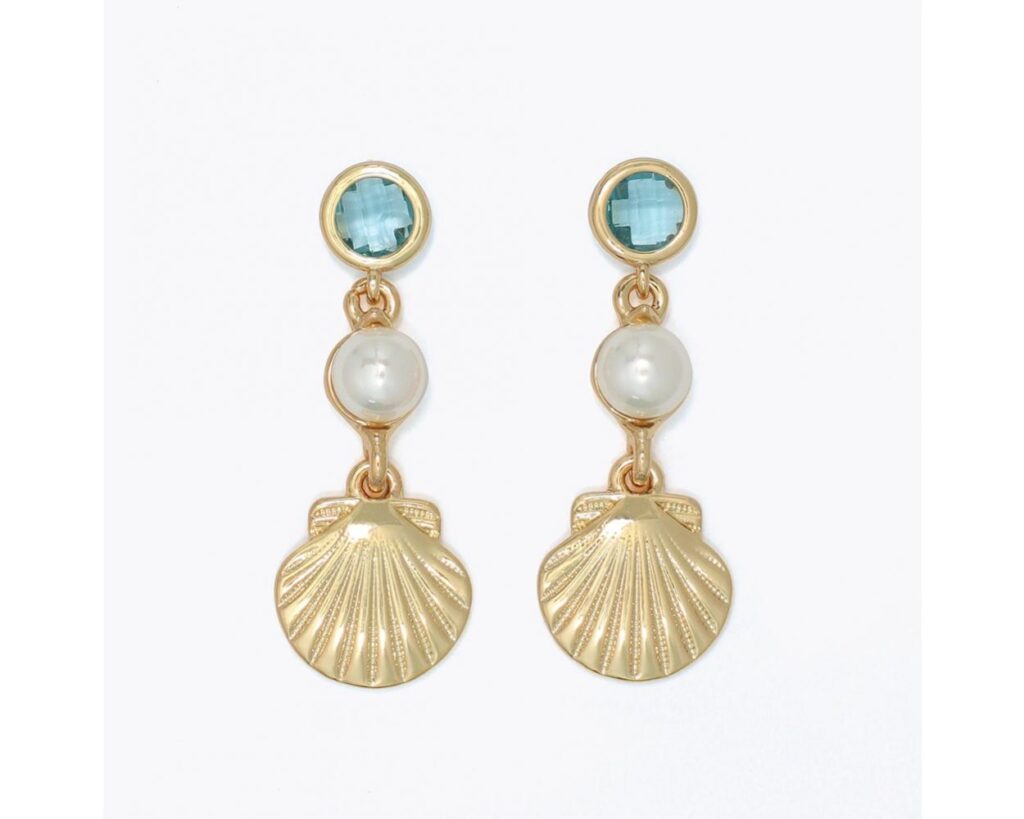 Pearl and Aqua Shell Drops