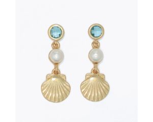 Pearl and Aqua Shell Drops