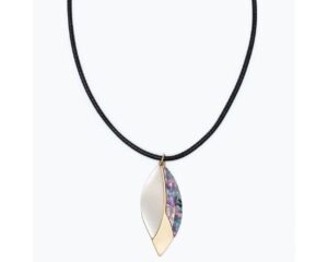 Brushed Two Tone Leaf Necklace