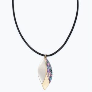 Brushed Two Tone Leaf Necklace